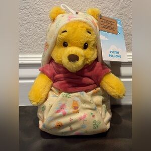 Disney Parks 2023 Babies Baby Winnie the Pooh Blanket Pouch Swaddle Plush NEW!